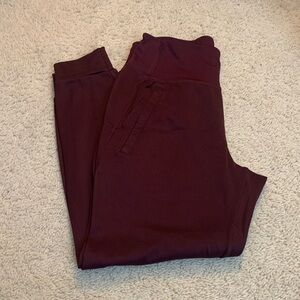 Athleta Burgundy fleece lined joggers